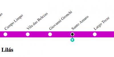 Mapa São Paulo metro - Linka 5 - Lila