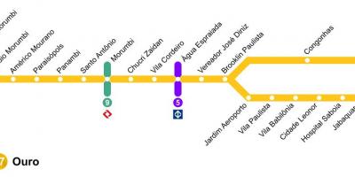 Mapa São Paulo monorail - Line 17 - Gold