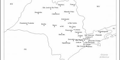Mapa São Paulo panna - hlavní města