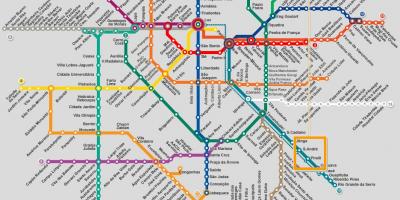 Mapa São Paulo sítě metra