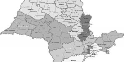 Mapa São Paulo černé a bílé