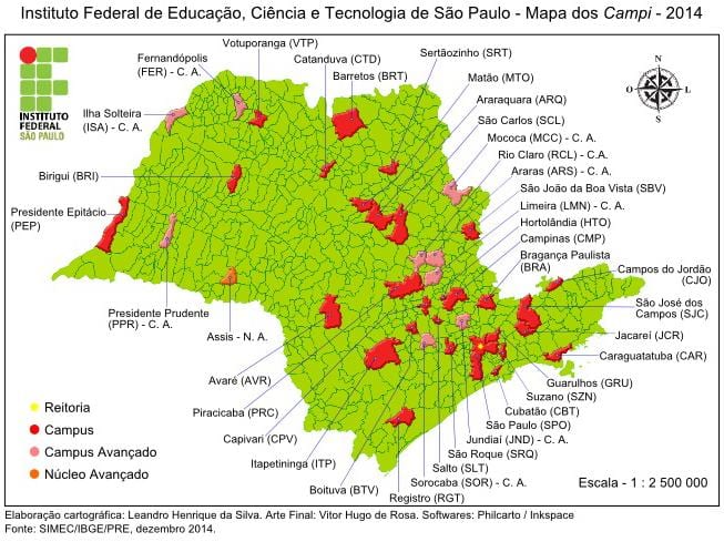 Mapa ústavu Federální São Paulo - IFSP