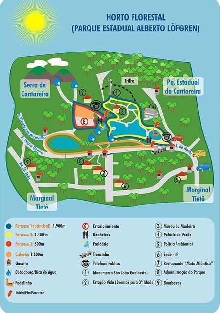Mapa Alberto Löfgren parku - květinové zahrady