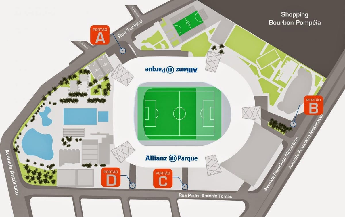 Mapa Allianz Parque São Paulo
