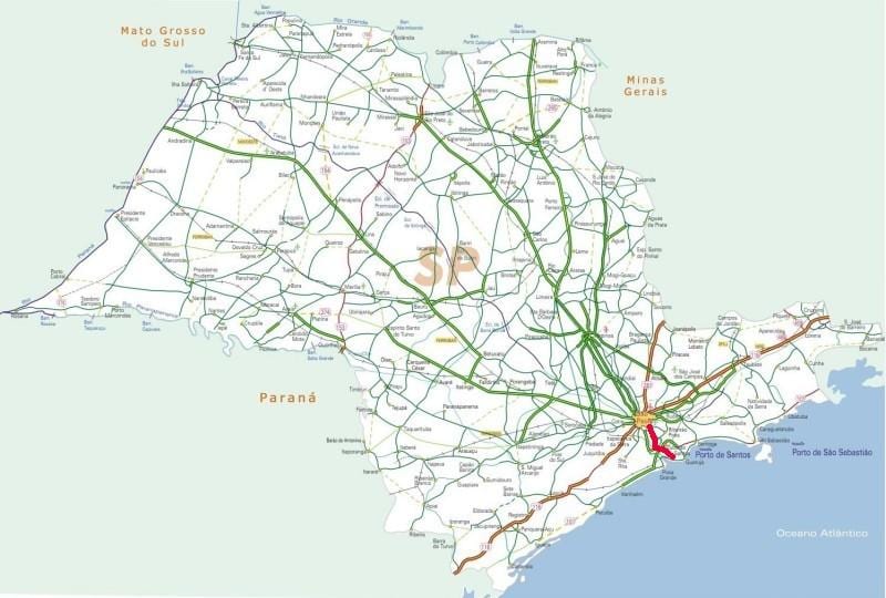Mapa Anchieta dálnice - SP 150