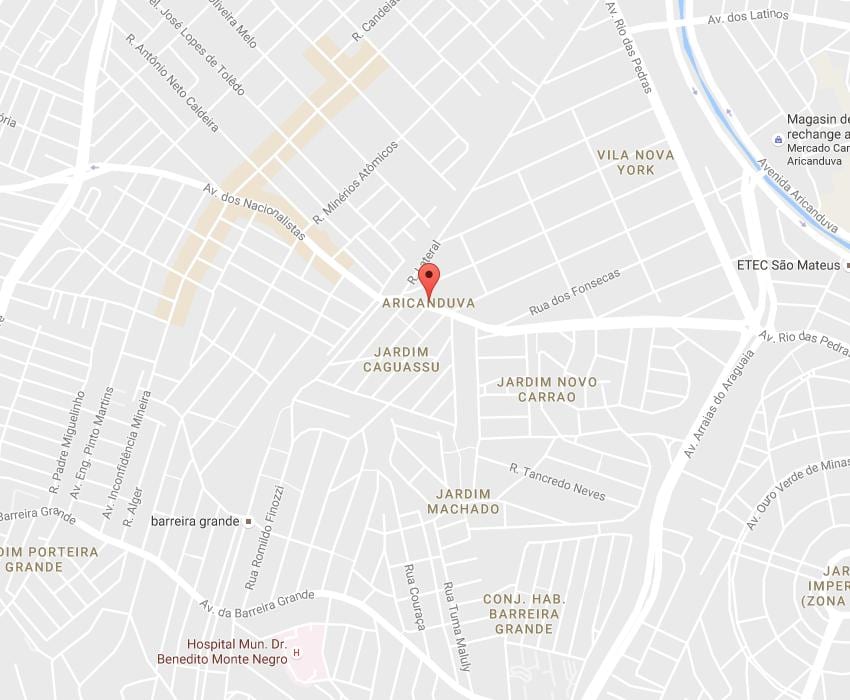 Mapa Aricanduva São Paulo