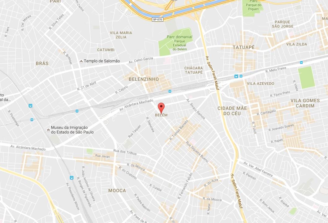 Mapa Belém, São Paulo