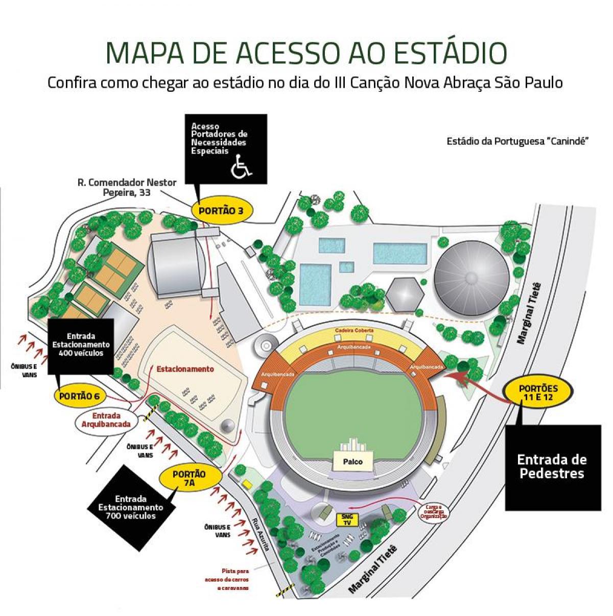 Mapa Canindé stadionu