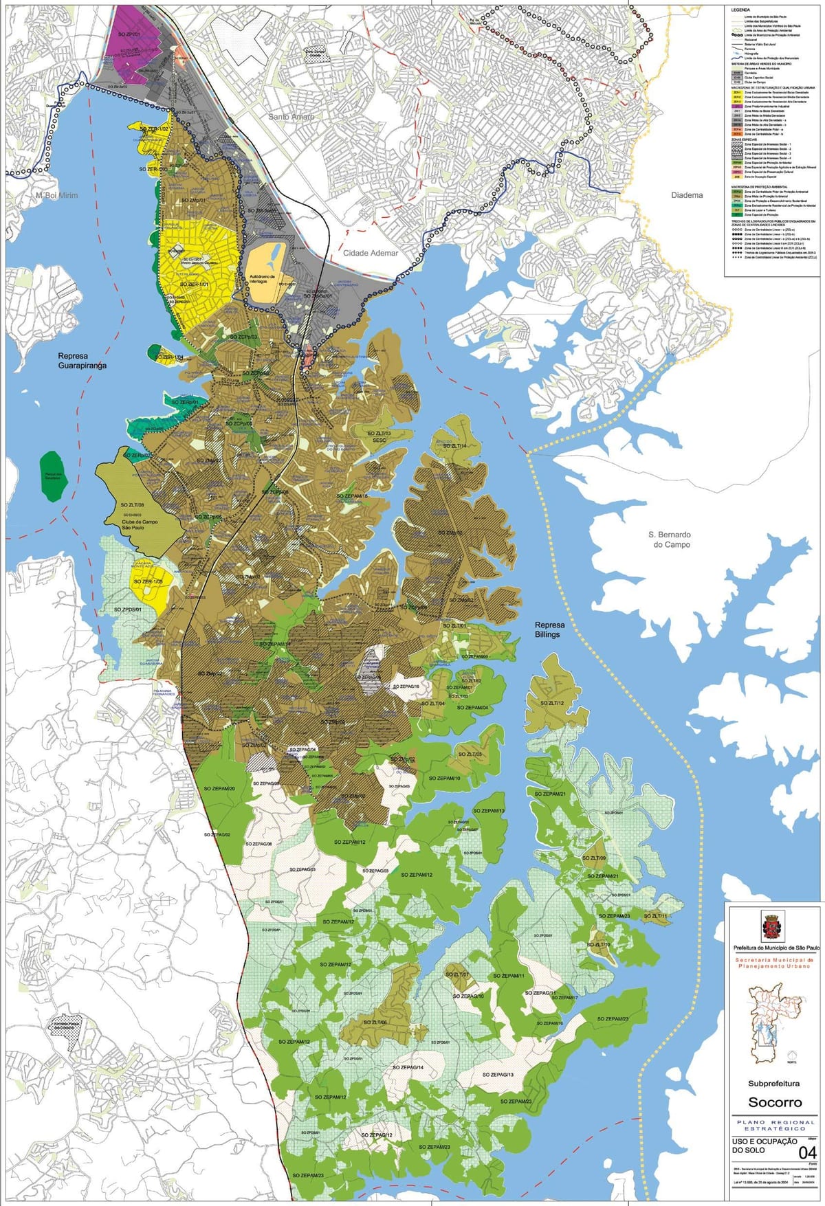 Mapa Capela dělat Socorro São Paulo - zábor půdy