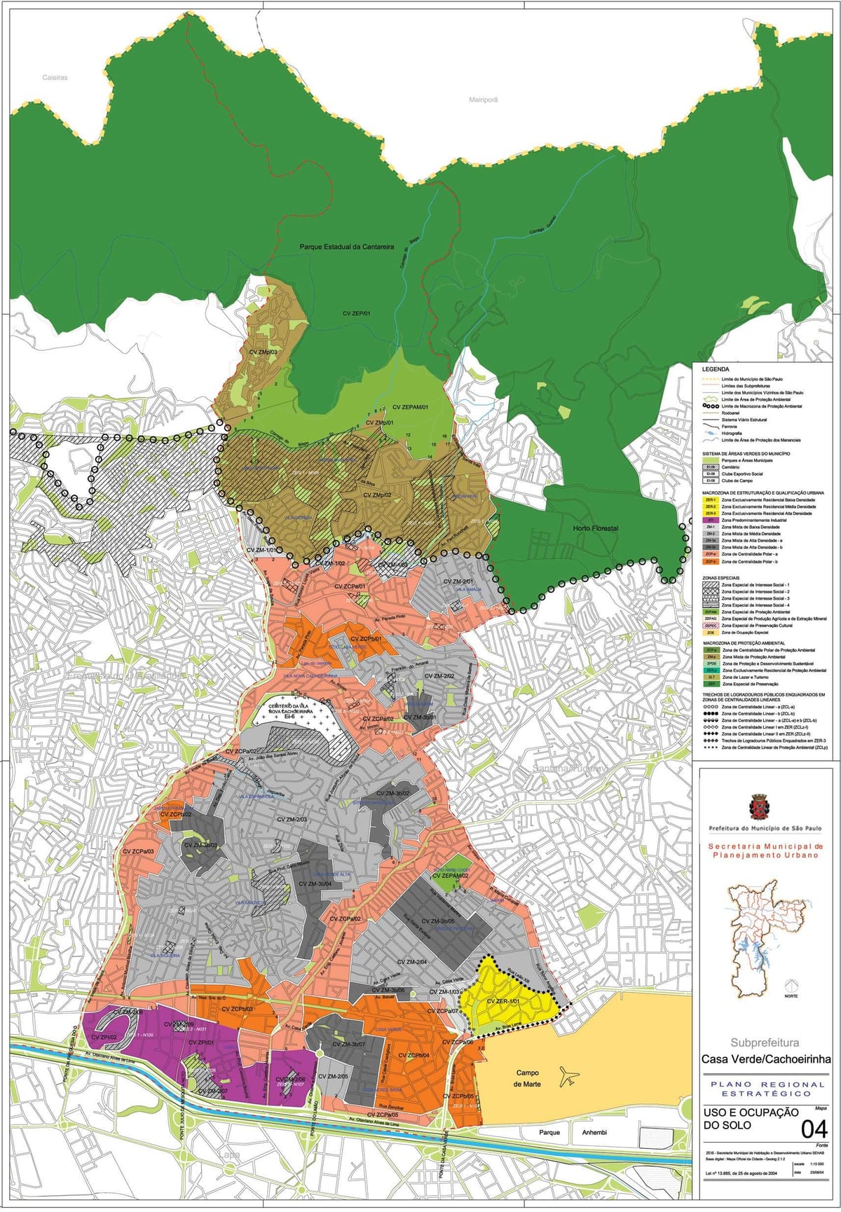 Mapa Casa Verde São Paulo - zábor půdy