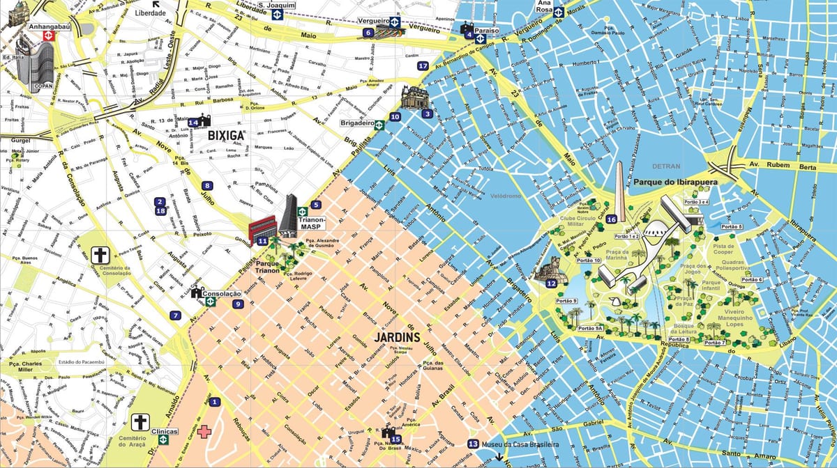 Mapa cestovního ruchu São Paulo
