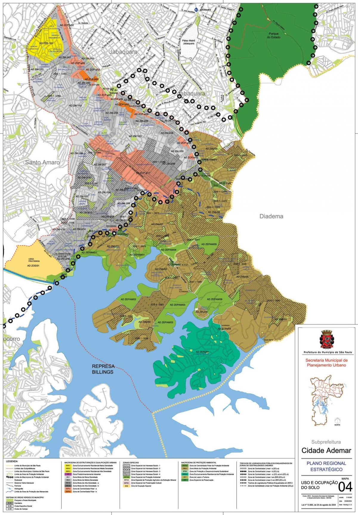 Mapa Cidade Ademar São Paulo - zábor půdy