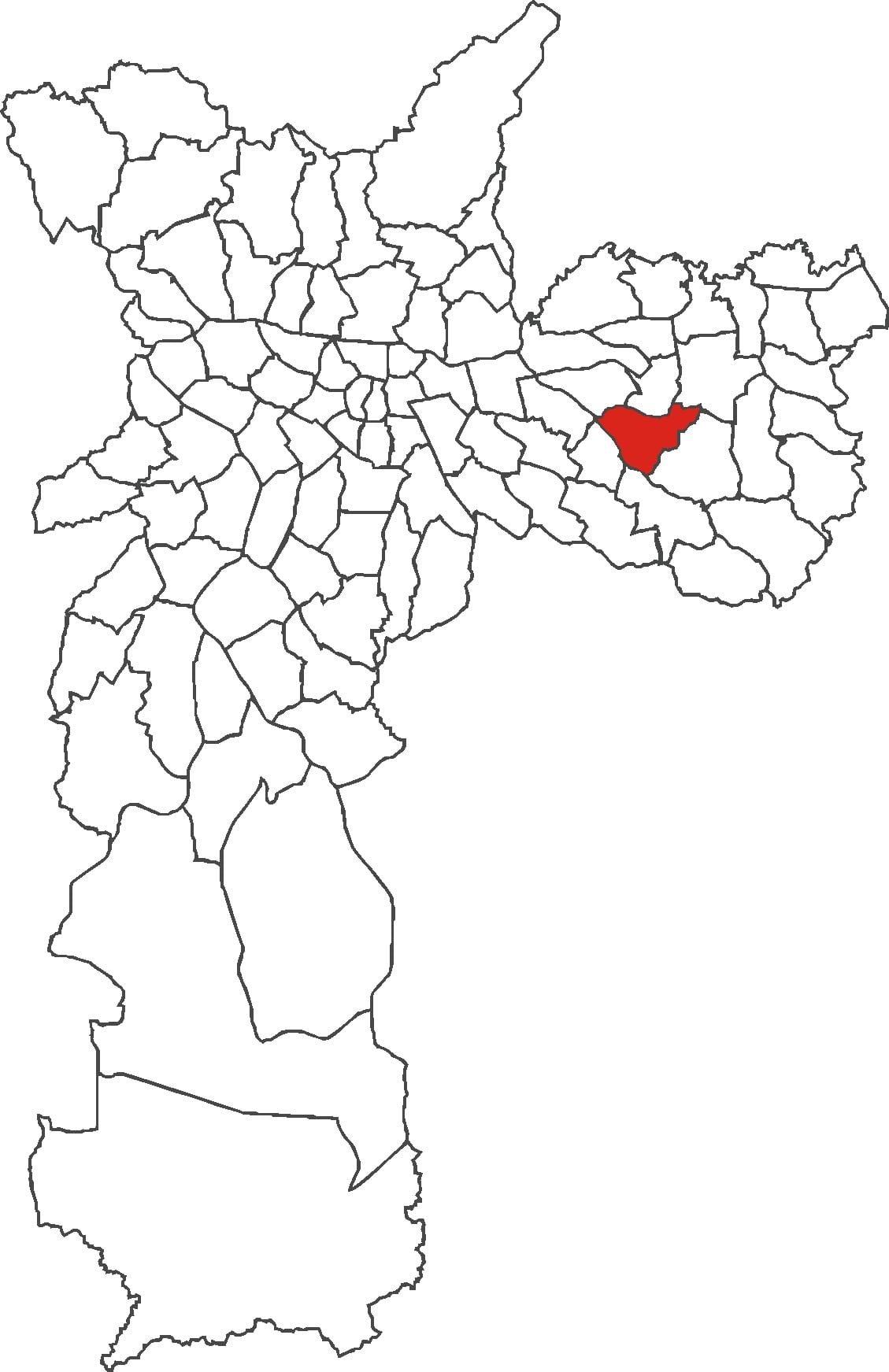 Mapa Cidade Líder okres
