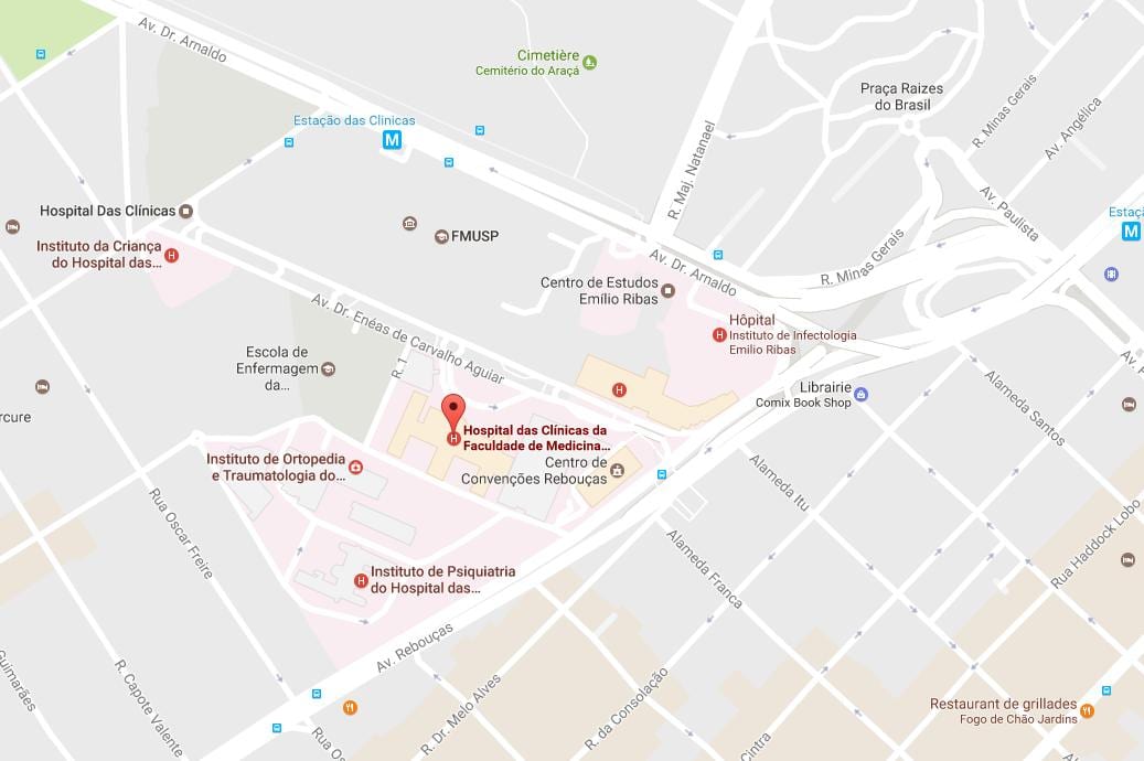 Mapa Clínicas nemocnice