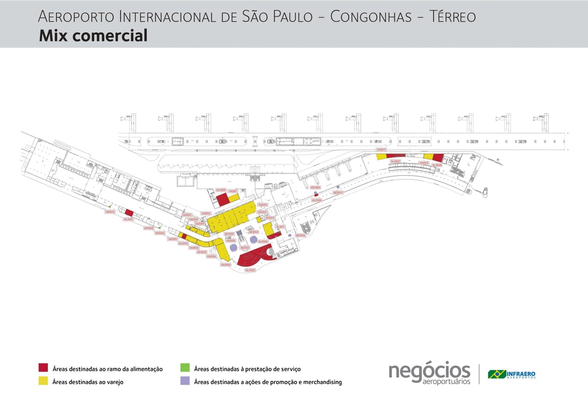 Mapa Congonhas letiště - Terminál