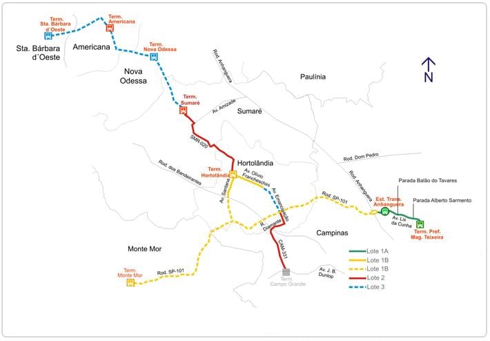 Mapa corredor metropolitano Biléo Soares
