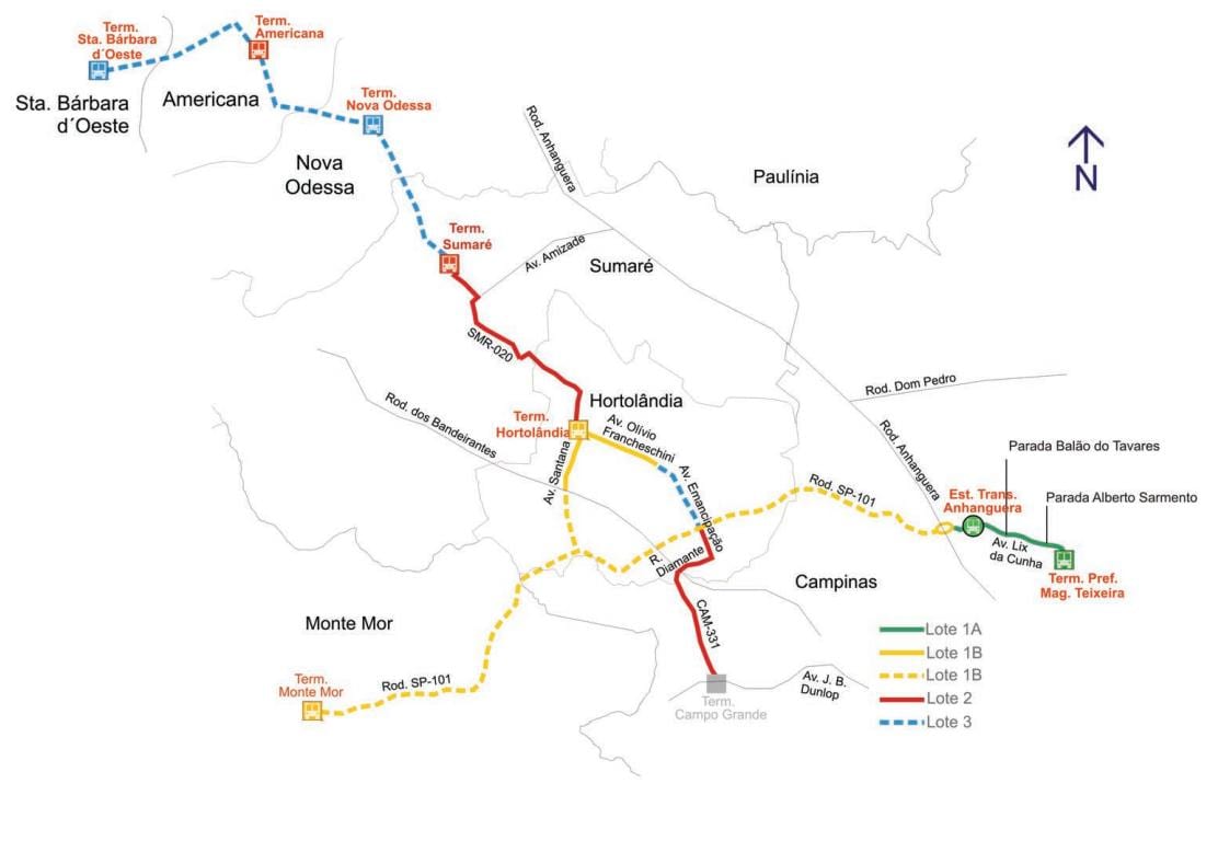 Mapa corredor metropolitano Noroeste