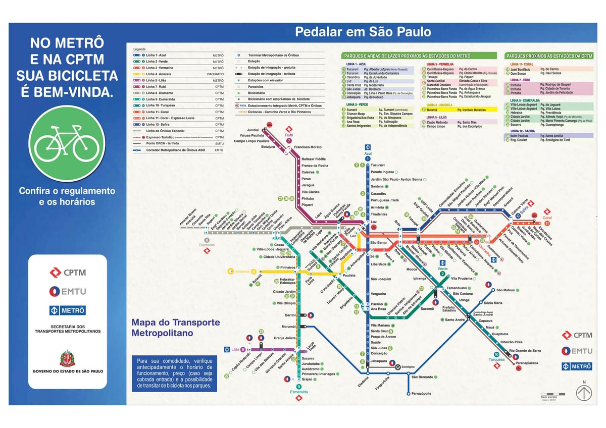 Mapa cyklo průvodce São Paulo