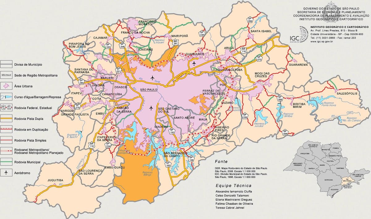 Mapa fotografii velkého São Paulo