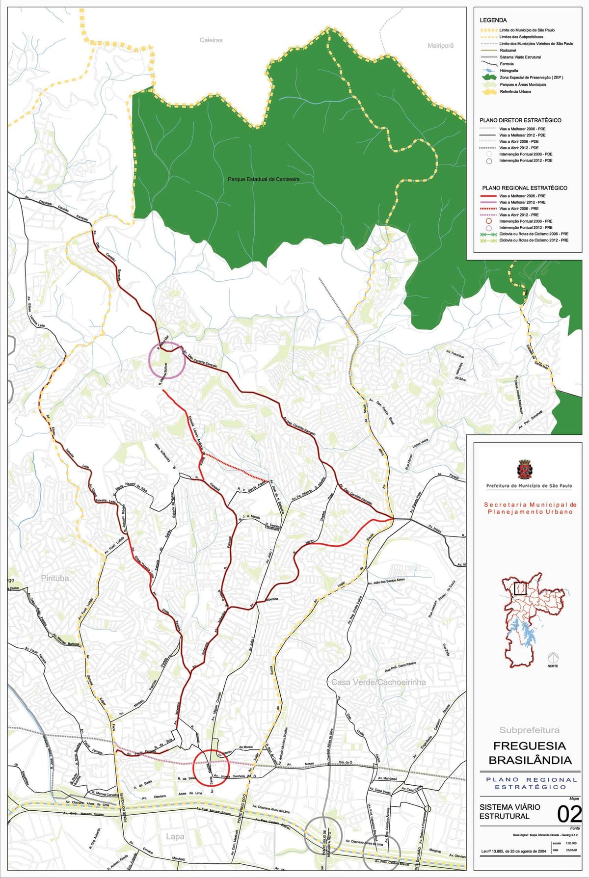 Mapa Freguesia dělat Ó, São Paulo - Silnice