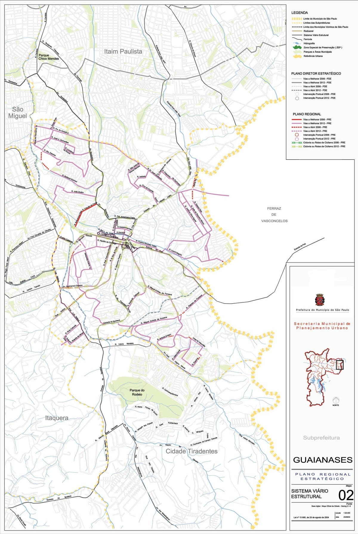 Mapa Guaianases São Paulo - Silnice