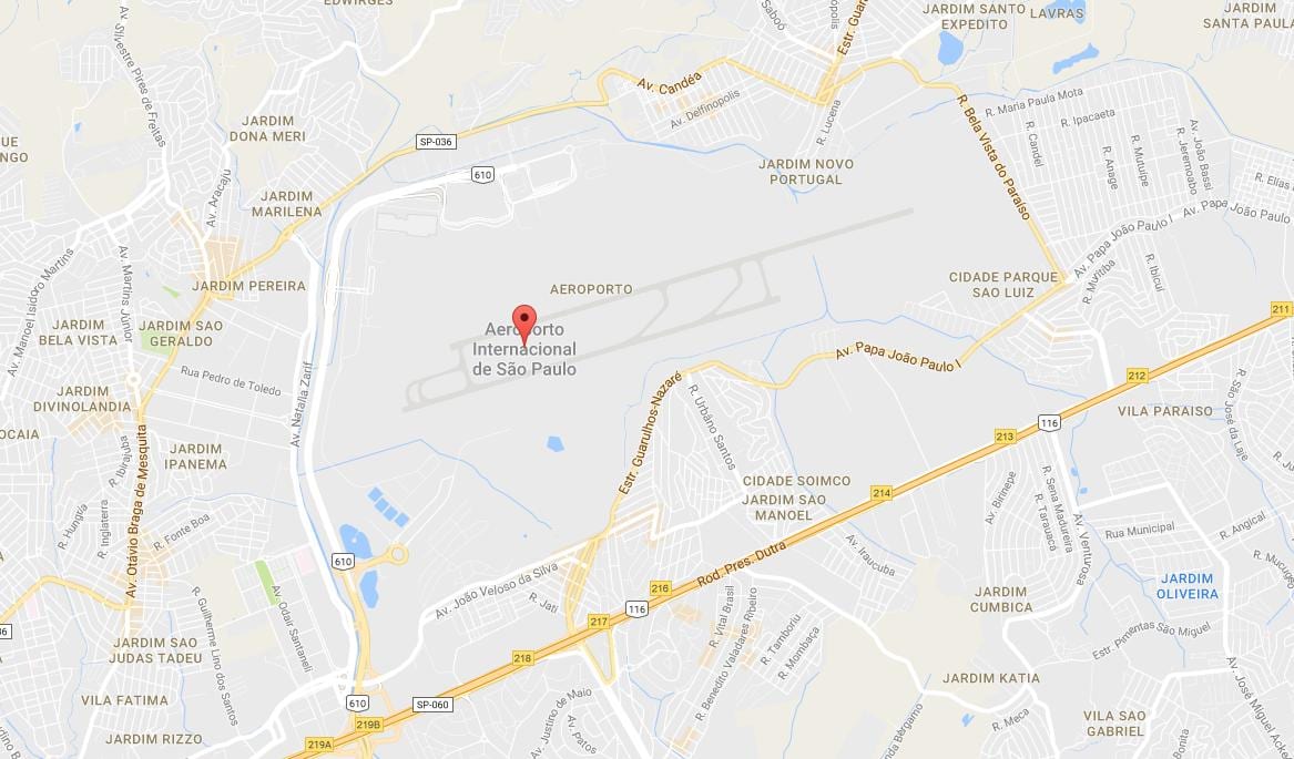 Mapa Guarulhos letiště