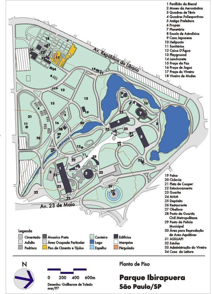 Mapa Ibirapuera