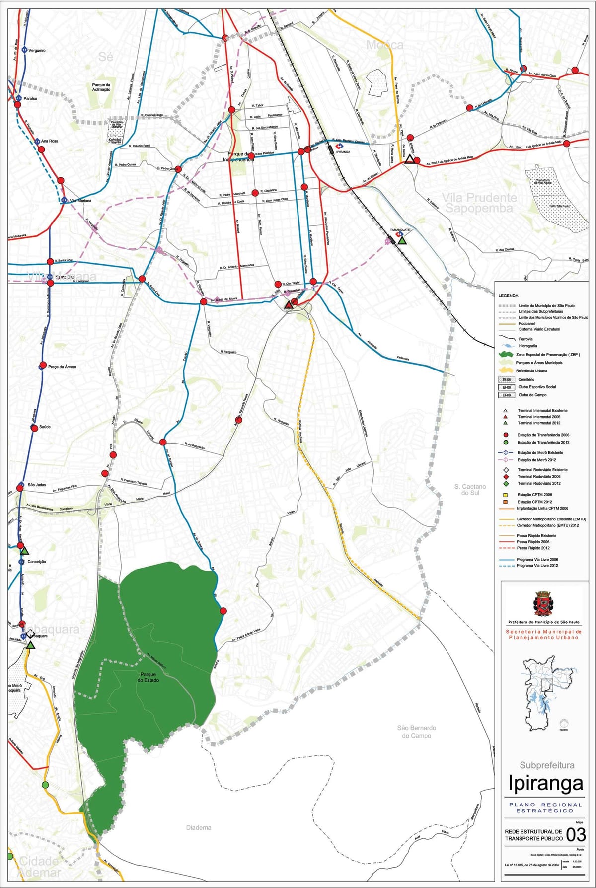 Mapa Ipiranga São Paulo - Veřejné dopravě