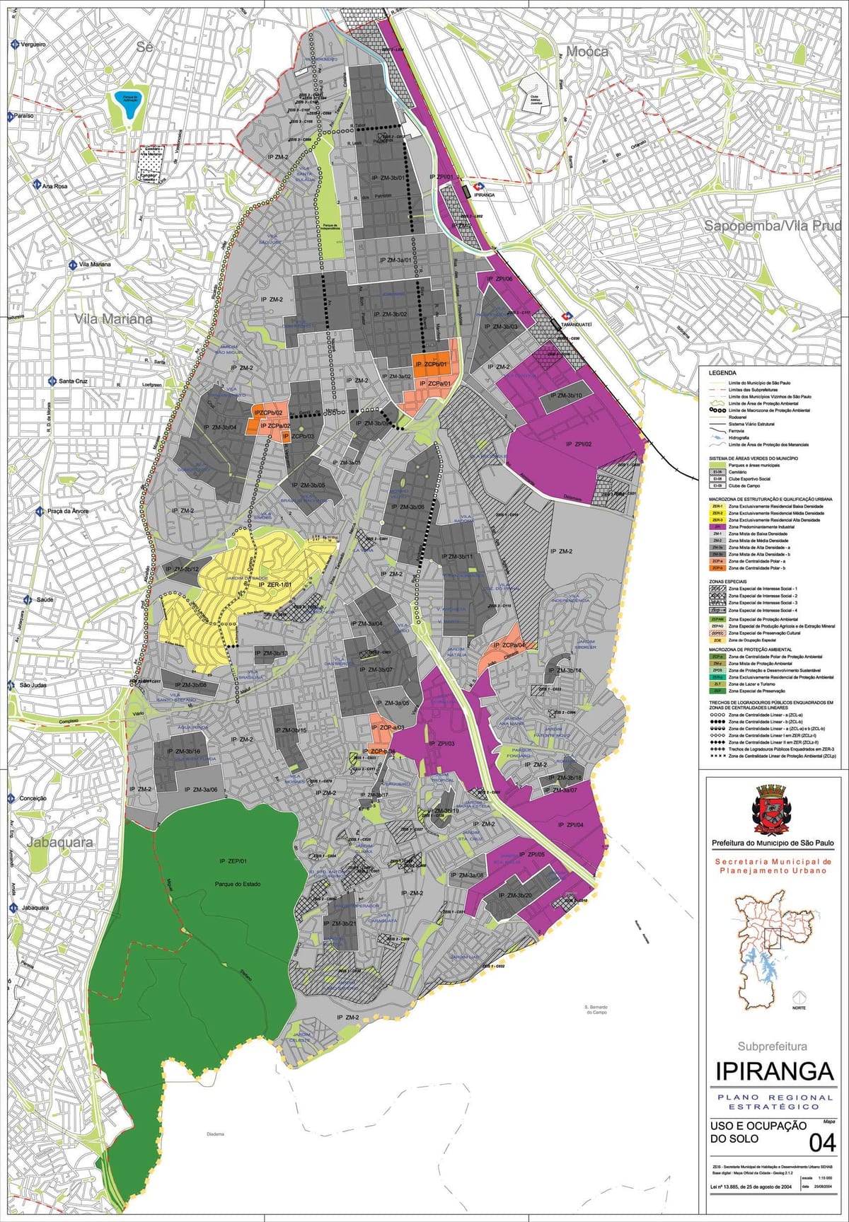 Mapa Ipiranga São Paulo - zábor půdy