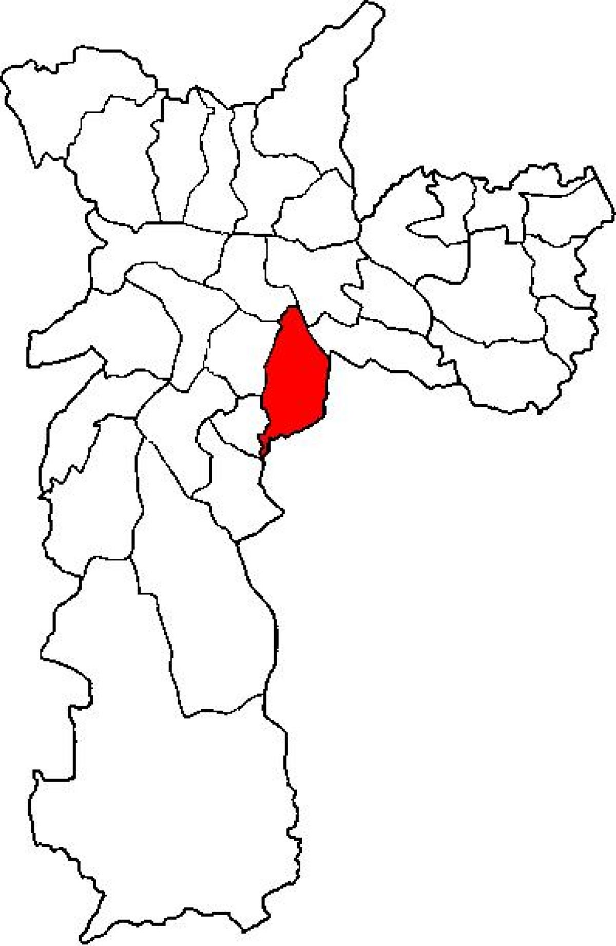 Mapa Ipiranga sub-prefektura São Paulo