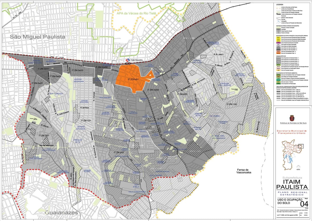 Mapa Itaim Paulista - Vila Curuçá São Paulo - zábor půdy
