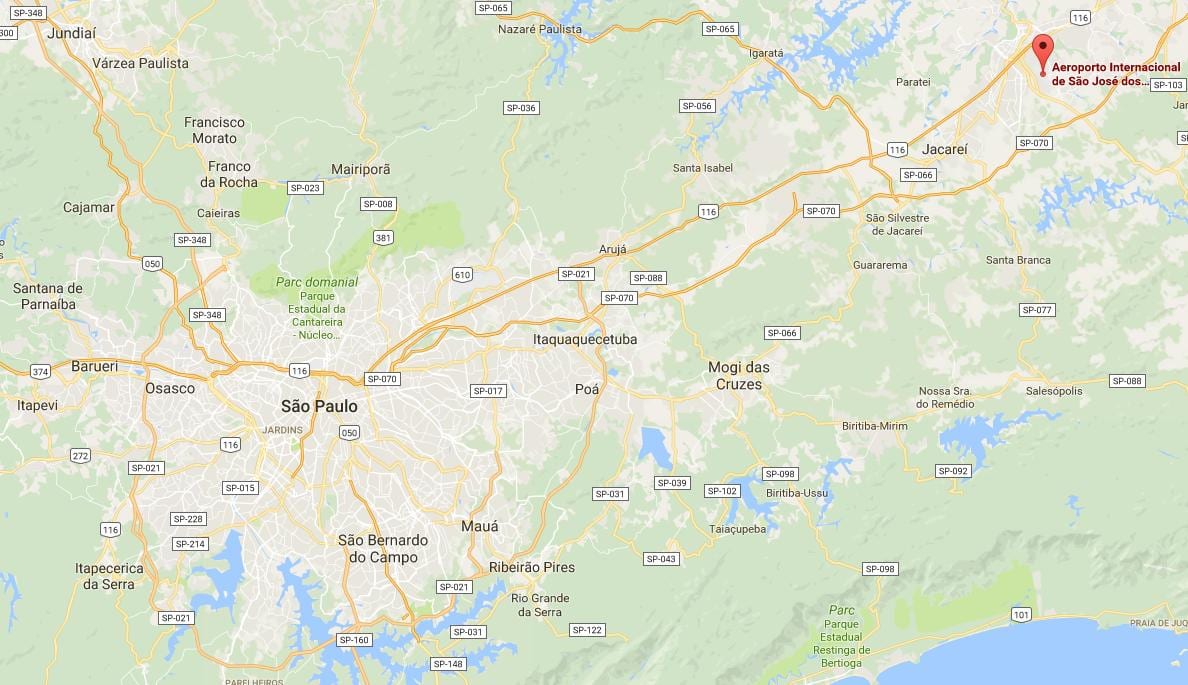Mapa letiště j. k