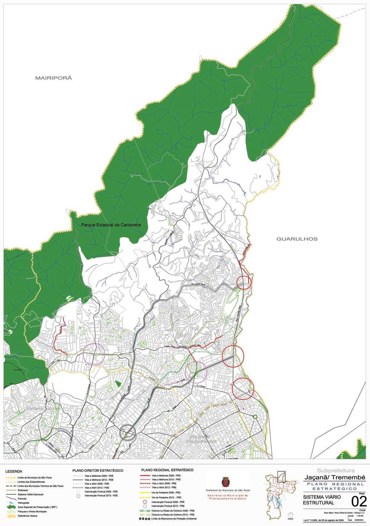 Mapa Jaçanã-Tremembé São Paulo - Silnice