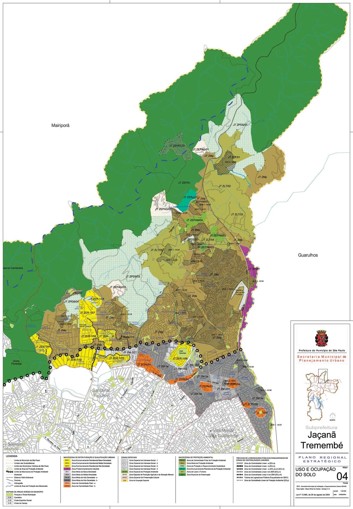 Mapa Jaçanã-Tremembé São Paulo - zábor půdy