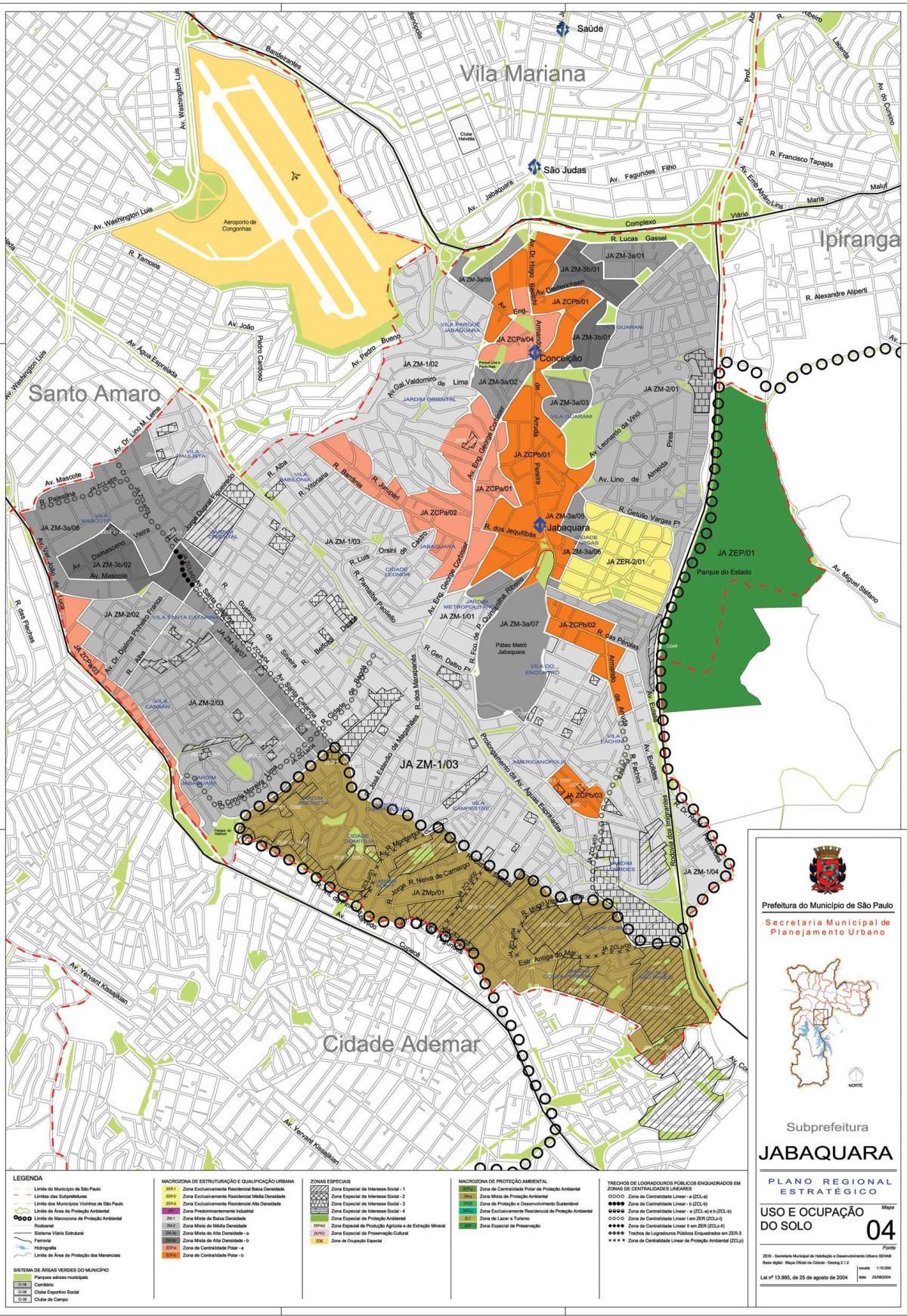 Mapa Jabaquara São Paulo - zábor půdy