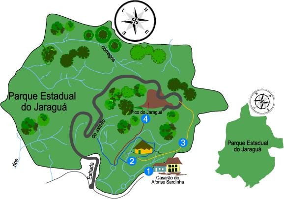Mapa Jaraguá Vrchol