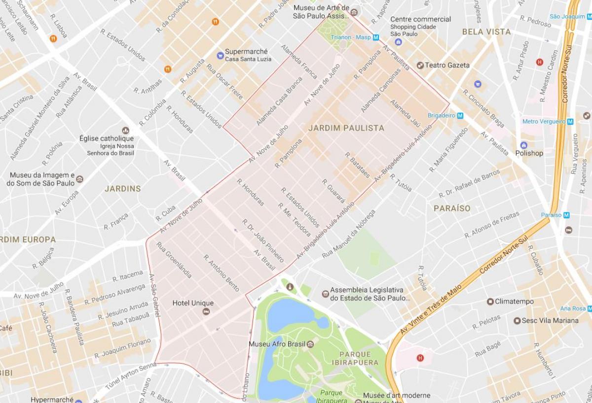 Mapa Jardim Paulista São Paulo