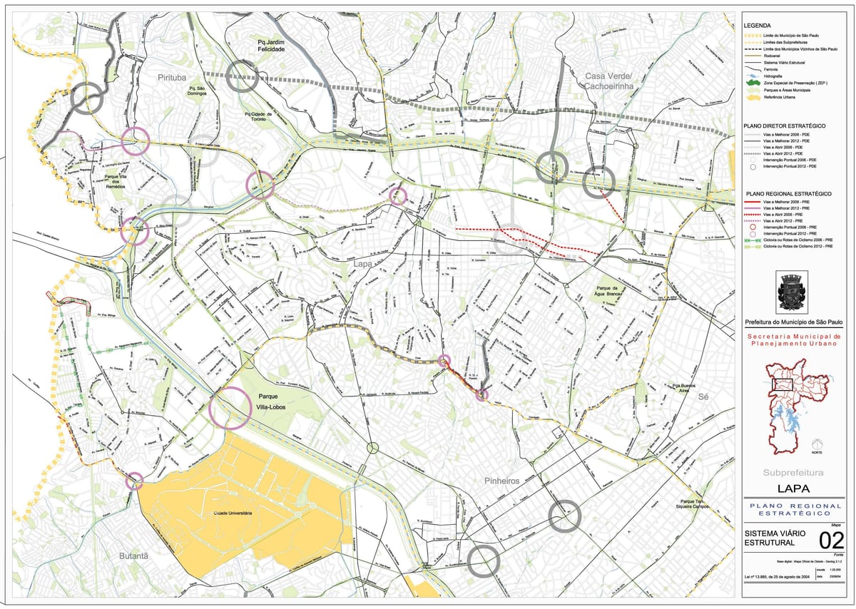 Mapa Lapa São Paulo - Silnice