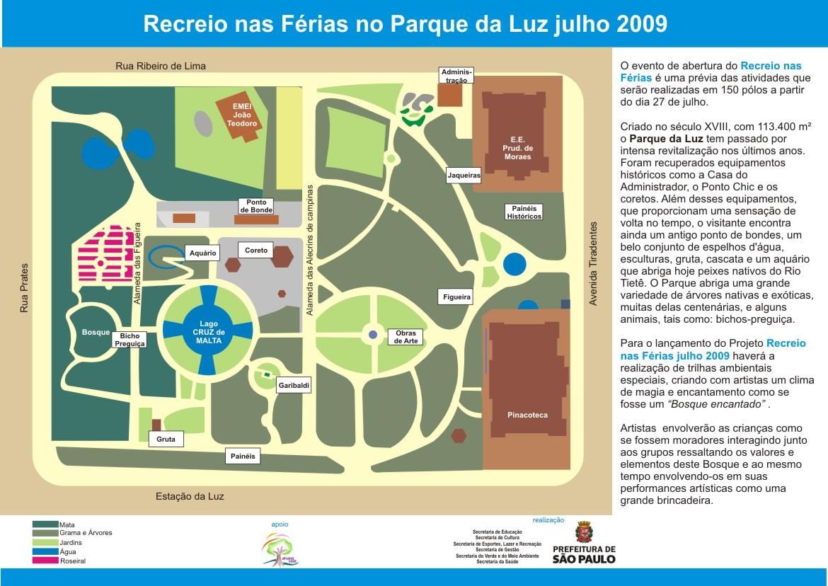 Mapa Luz park v São Paulo