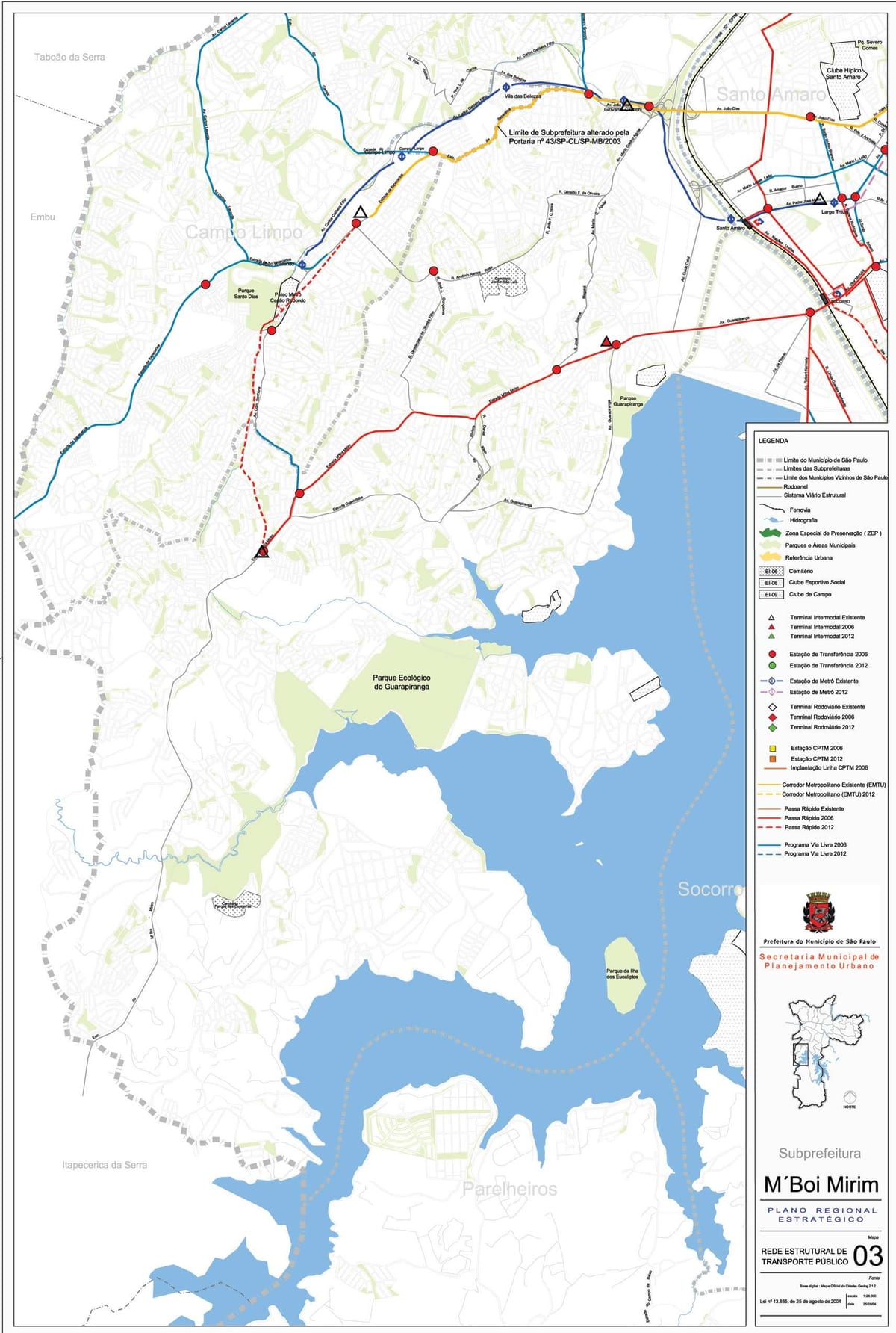 Mapa M'Boi Mirim São Paulo - Veřejné dopravě