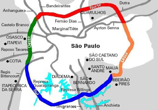 Mapa Mário Covas dálnice - SP 21