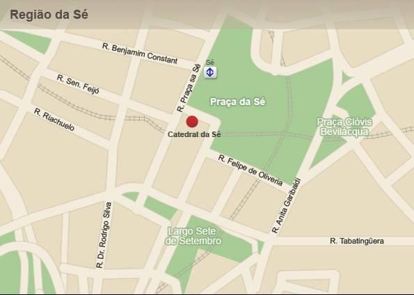 Mapa metropolitní katedrála São Paulo