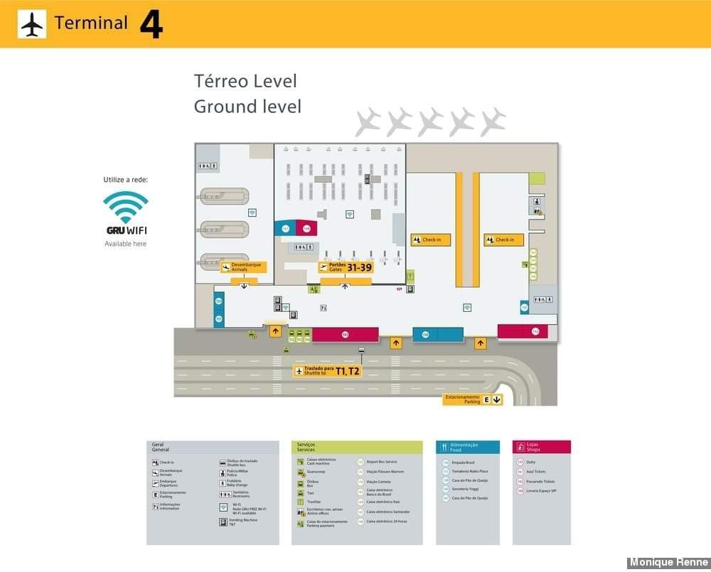 Mapa mezinárodní letiště São Paulo-Guarulhos - Svorka 4