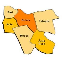 Mapa Mooca sub-prefektura