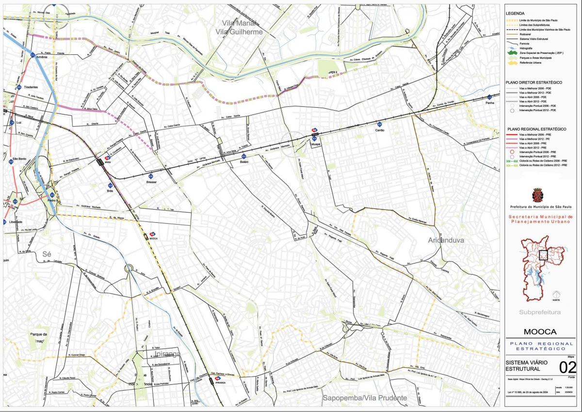 Mapa Mooca São Paulo - Silnice