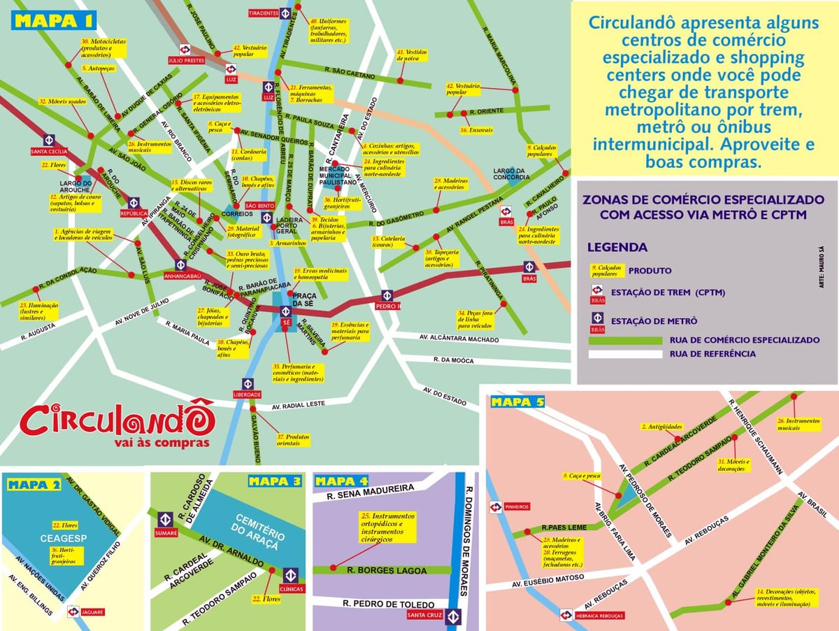 Mapa nákupní São Paulo