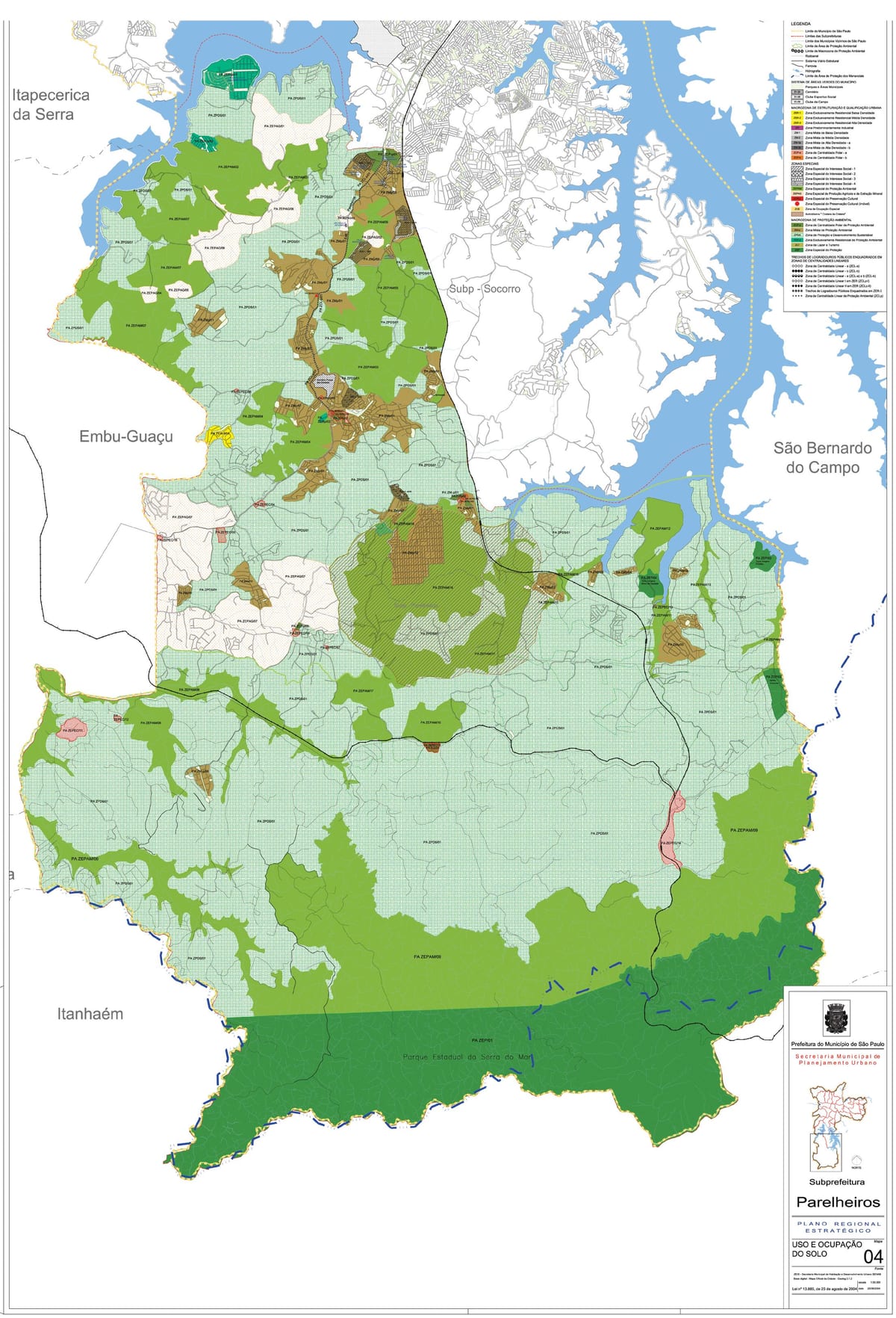 Mapa Parelheiros São Paulo - zábor půdy