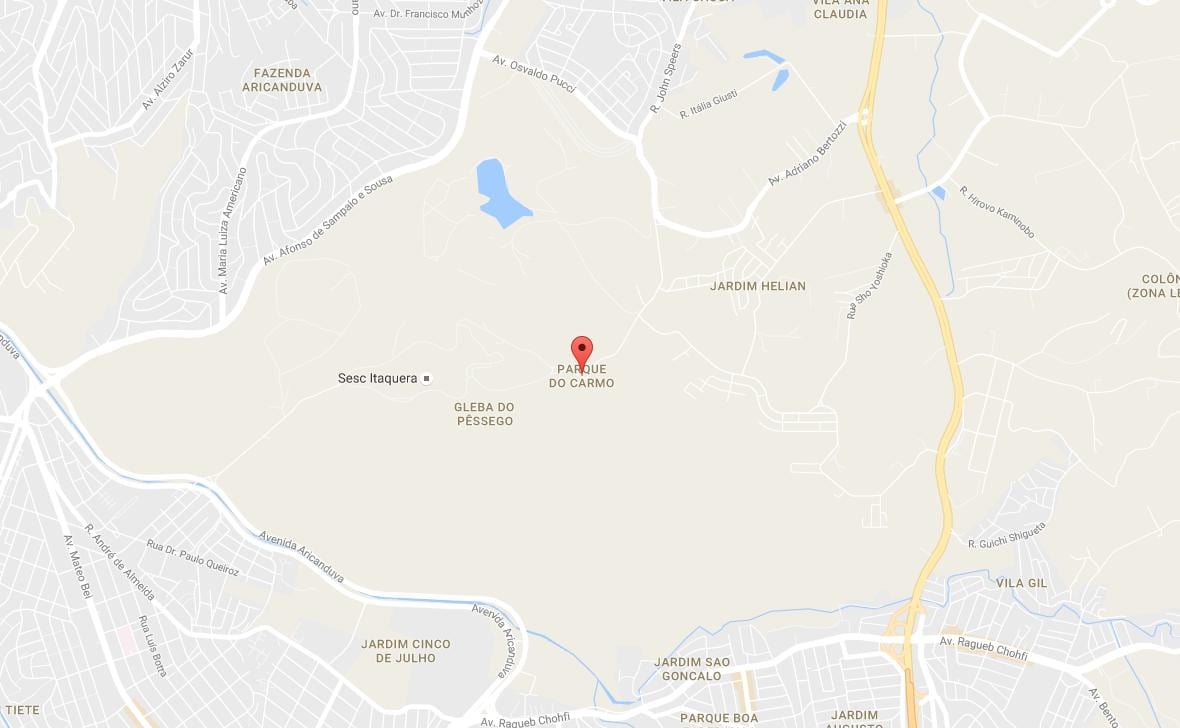 Mapa Parque do Carmo v São Paulo