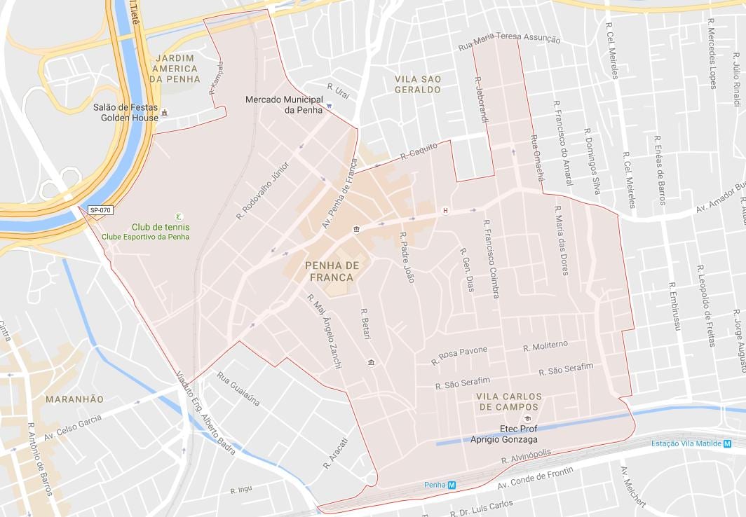 Mapa Penha São Paulo