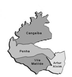 Mapa Penha sub-prefektura